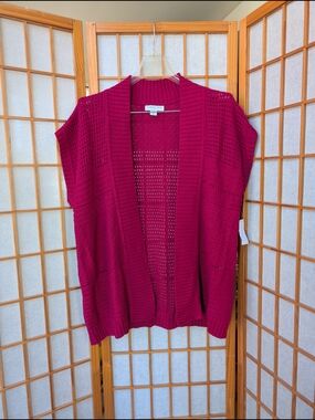 NWT Mulberry Red Sleeveless Vest by Coldwater Creek - Women's sz XL - Knit Top